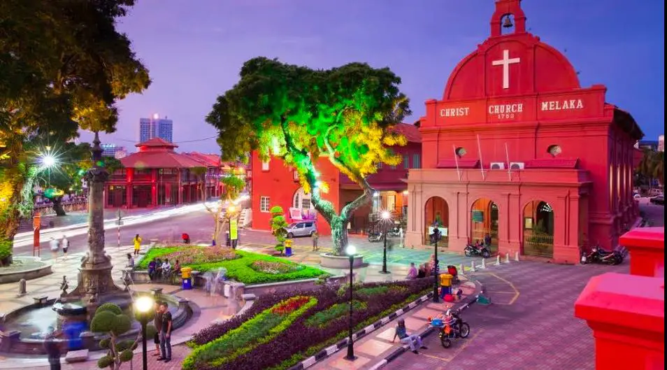 red house in melaka