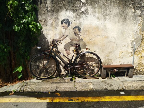 Penang-street-art-Little-Children-on-a-Bicycle-scaled