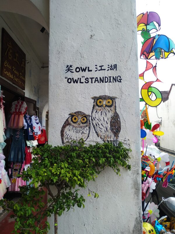 Penang-street-art-Owl-Standing-scaled